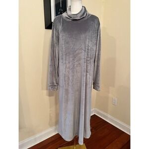 SOFTIES Feather‎ Velour Gray Lounge Dress Long Sleeve Size L